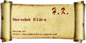 Herodek Klára névjegykártya